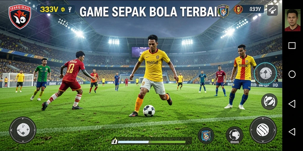 Tampilan gameplay menarik dalam 333V dengan aksi sepak bola yang mendebarkan.