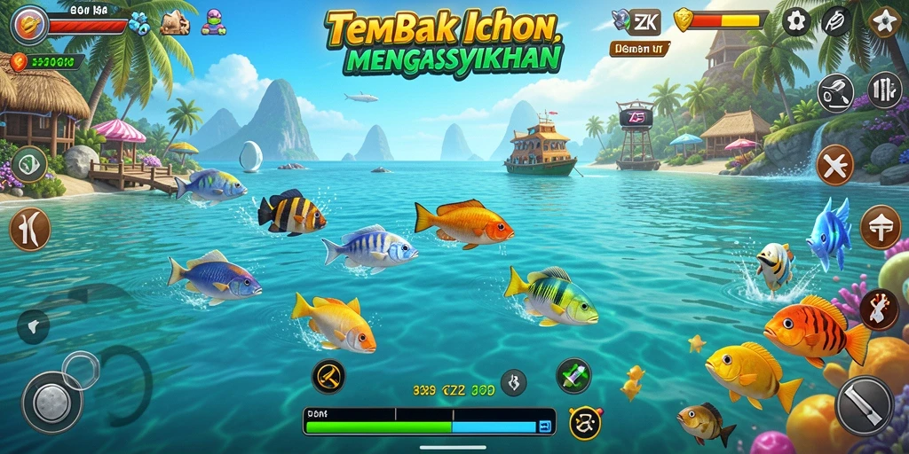 Gameplay seru menembak ikan di lautan lepas.