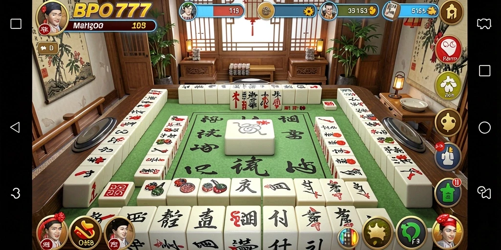 Tampilan gameplay BPO777 yang seru dan menarik dalam permainan Mahjong.