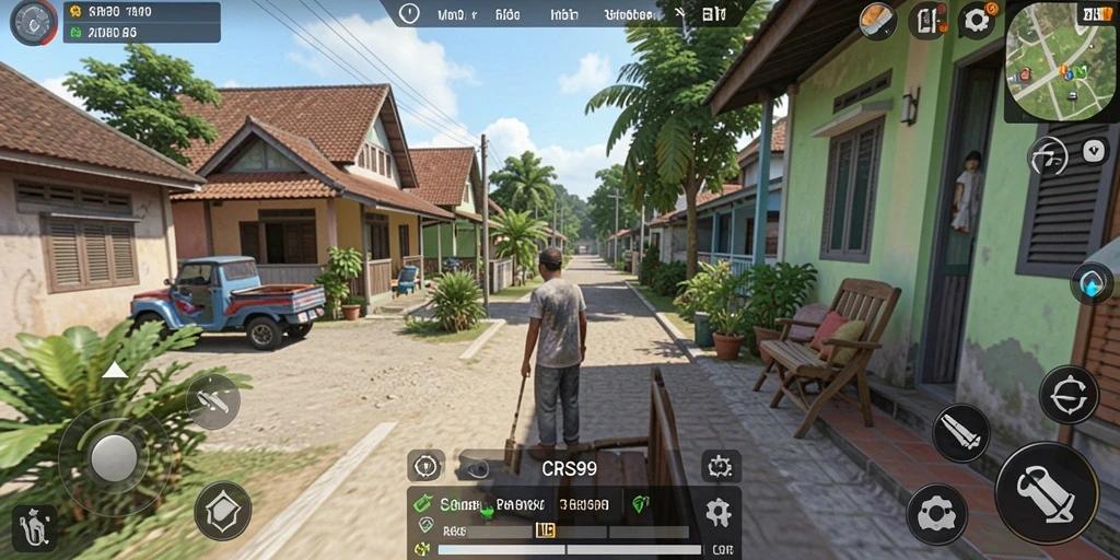 Tampilan gameplay menarik dari CRS99 yang menunjukkan interaksi karakter.