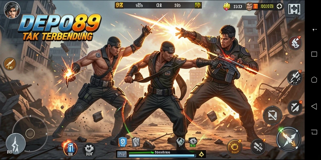 Tampilan mendebarkan dari gameplay Action di DEPO89.