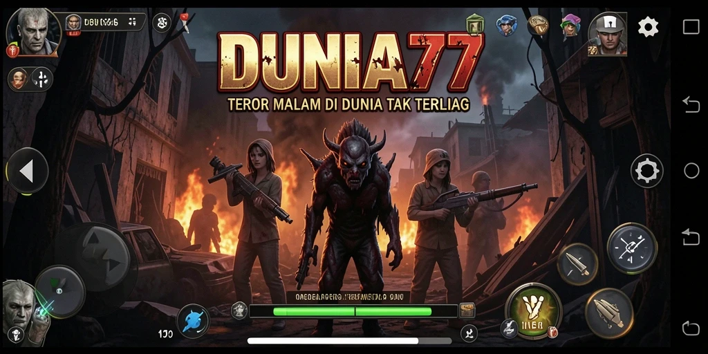Menampilkan gameplay mencekam DUNIA77 dengan elemen Horror yang mendalam.