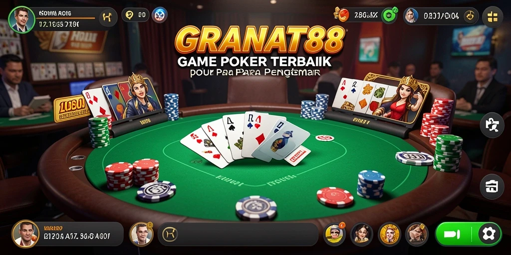 Tampilan gameplay GRANAT88 yang menegangkan dan seru saat bermain Poker.
