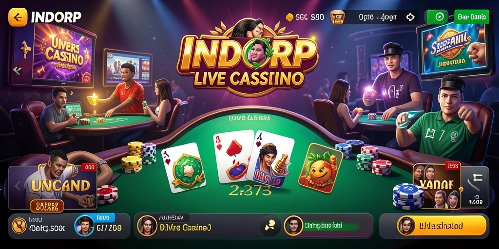 Tampilan utama gameplay Live Casino di INDORP dengan dealer langsung.