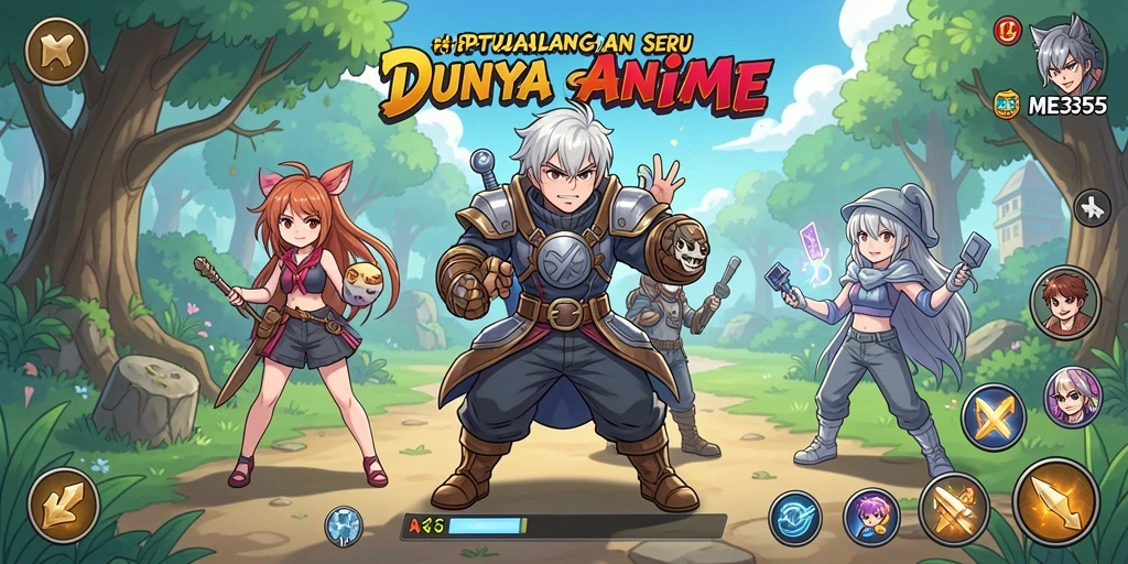 Tampilan gameplay ME355 yang seru dan penuh aksi dalam dunia anime.