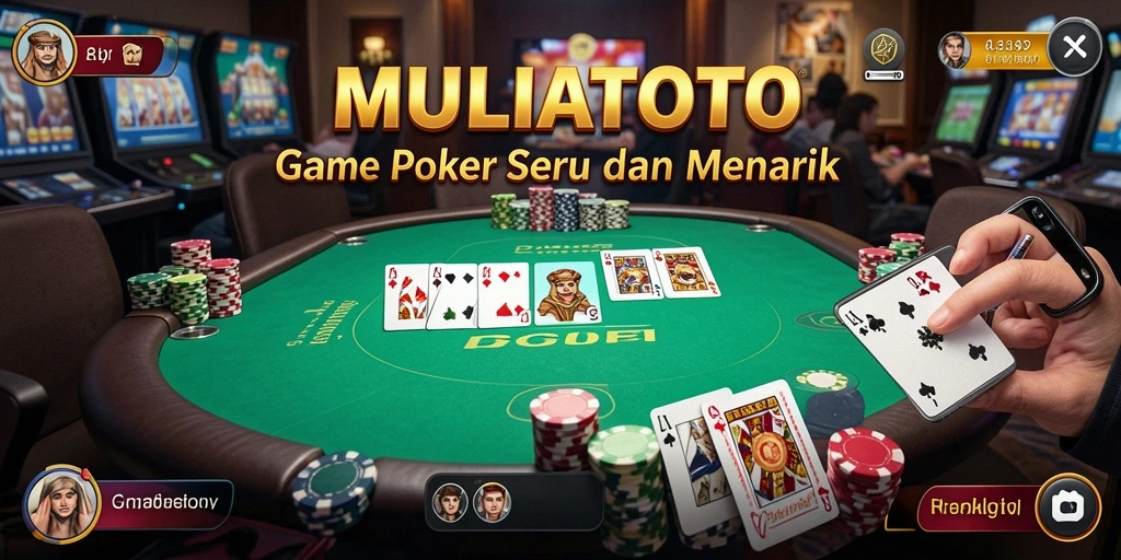 Tampilan gameplay poker yang seru dan menantang di MULIATOTO.