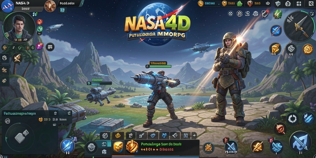 Tampilan utama gameplay NASA4D yang menakjubkan dan penuh aksi.