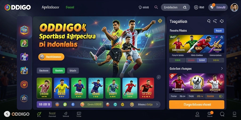 Tampilan utama ODDIGO dengan berbagai pilihan taruhan olahraga.
