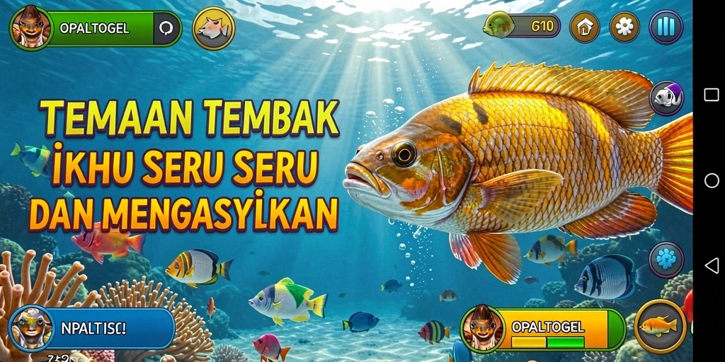 Screenshot OPALTOGEL memperlihatkan aksi tembak ikan yang seru.