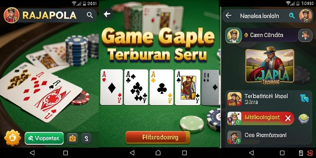 Tampilan gameplay seru dari RAJAPOLA dengan suasana Gaple yang mendebarkan.