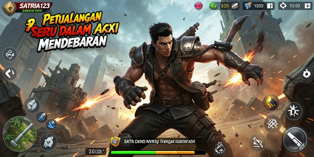 Tangkapan layar gameplay menampilkan aksi mendebarkan di SATRIA123.