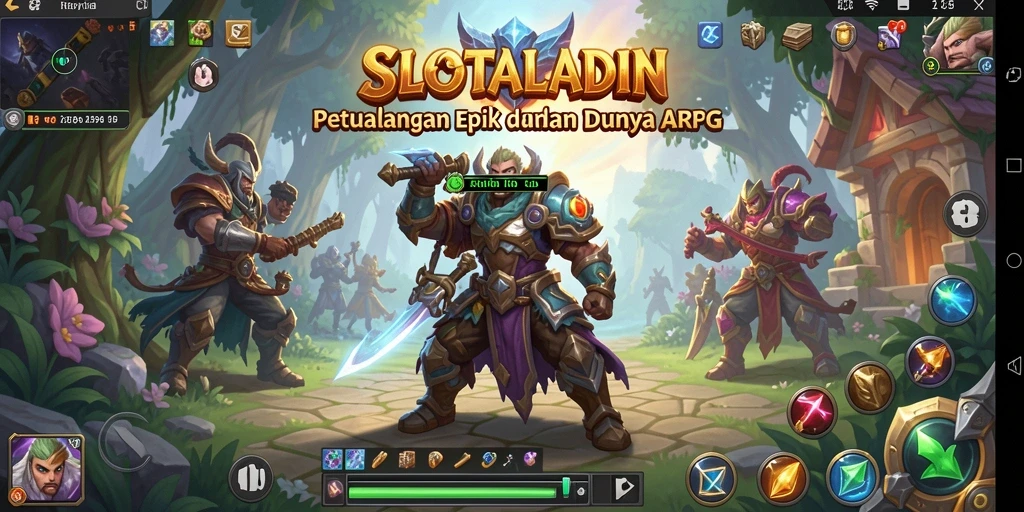Gameplay menarik SLOTALADIN dengan pertempuran yang seru di dunia fantasi.