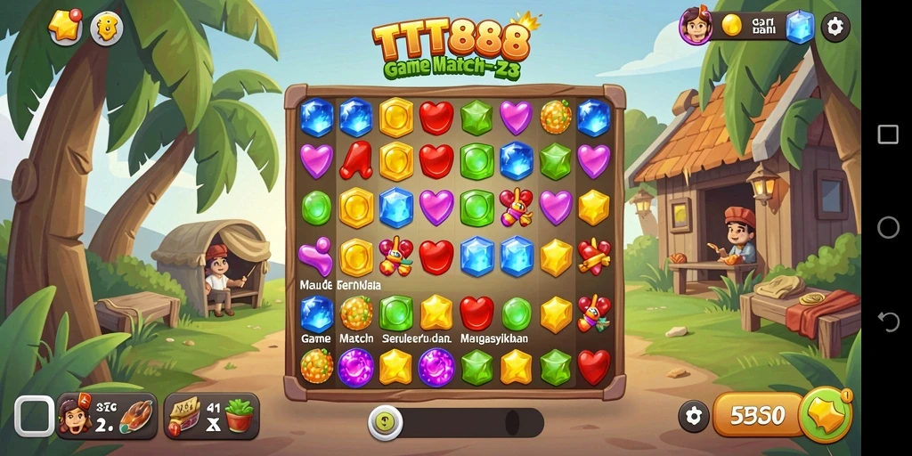 Gameplay seru dan menantang di TTT888 Match-3.