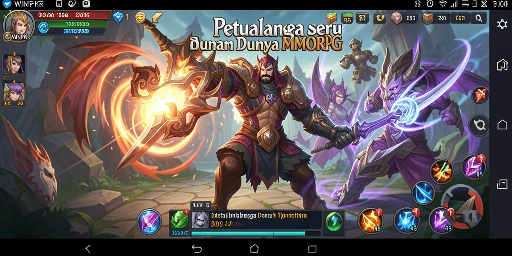 Tampilan gameplay <strong>WINPKR</strong> yang mendebarkan dengan pertarungan multiplayer.