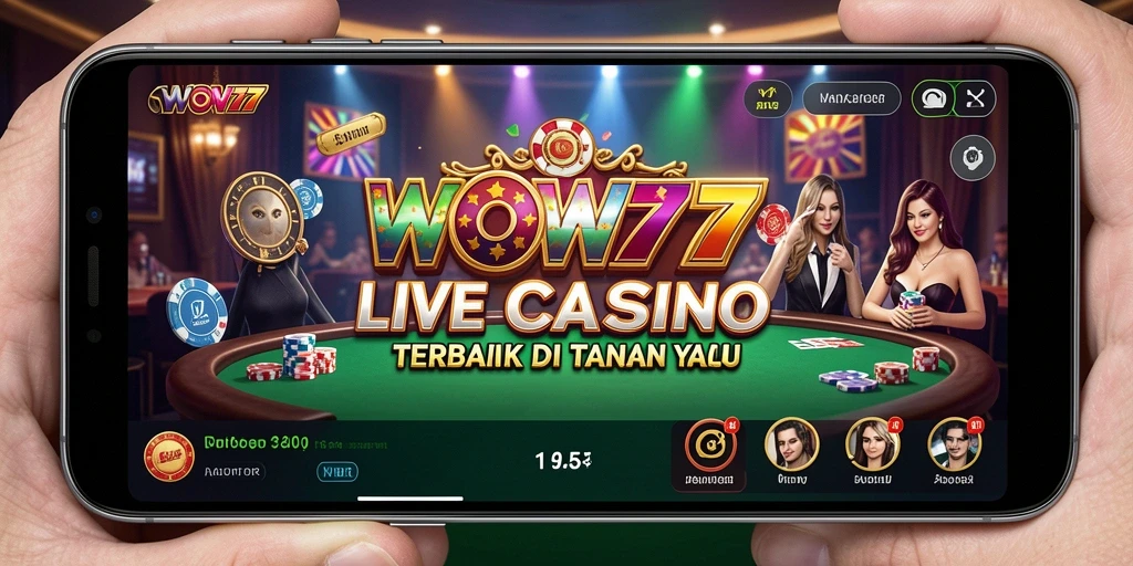 Tampilan menarik dari gameplay Live Casino WOW77 dengan dealer profesional.