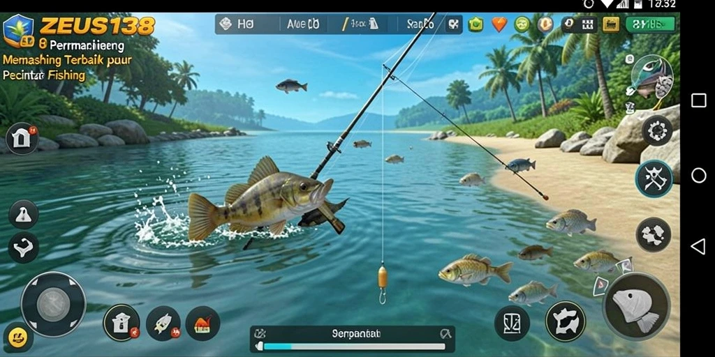 Tampilan permainan ZEUS138 yang menampilkan keseruan memancing ikan.